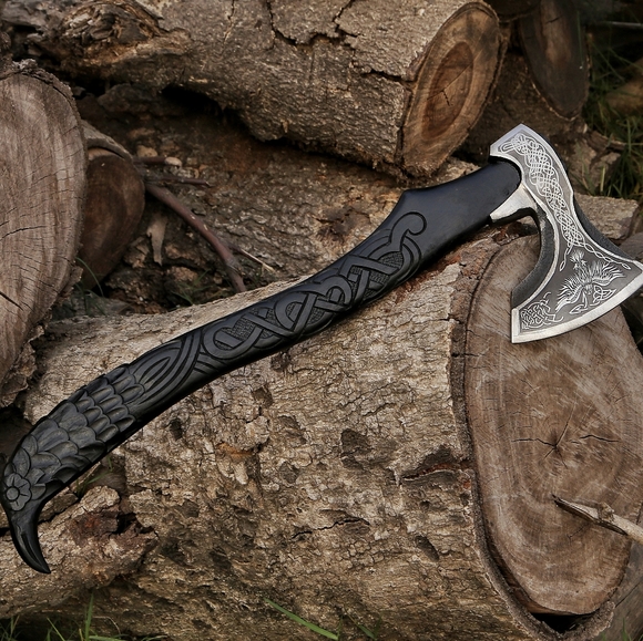 Viking Raven Crow Axe - Picture 5 of 7